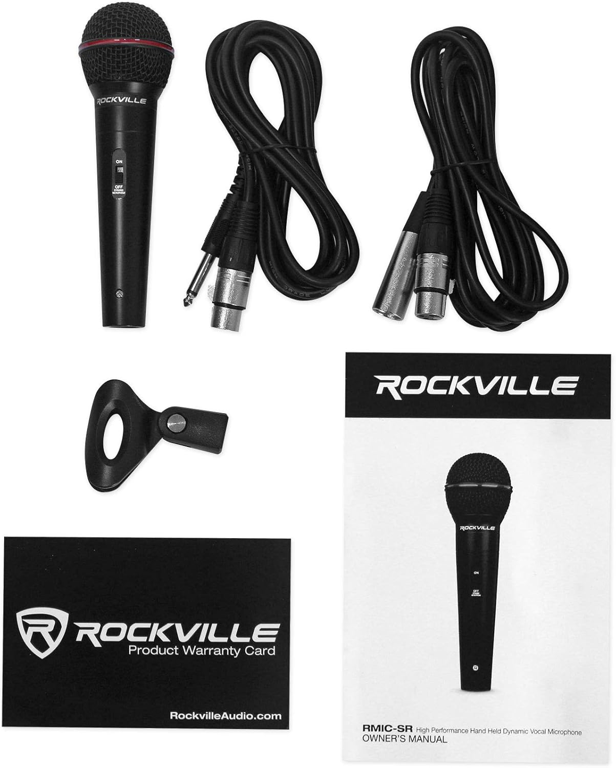 Rockville RMIC-SR Bundle: Handheld Vocal Recording Wired Microphone with Cables and Mic Case, iSTAND 75 Desktop Boom Arm Stand for Mic/iPhone/iPad/Webcam, 2-Items