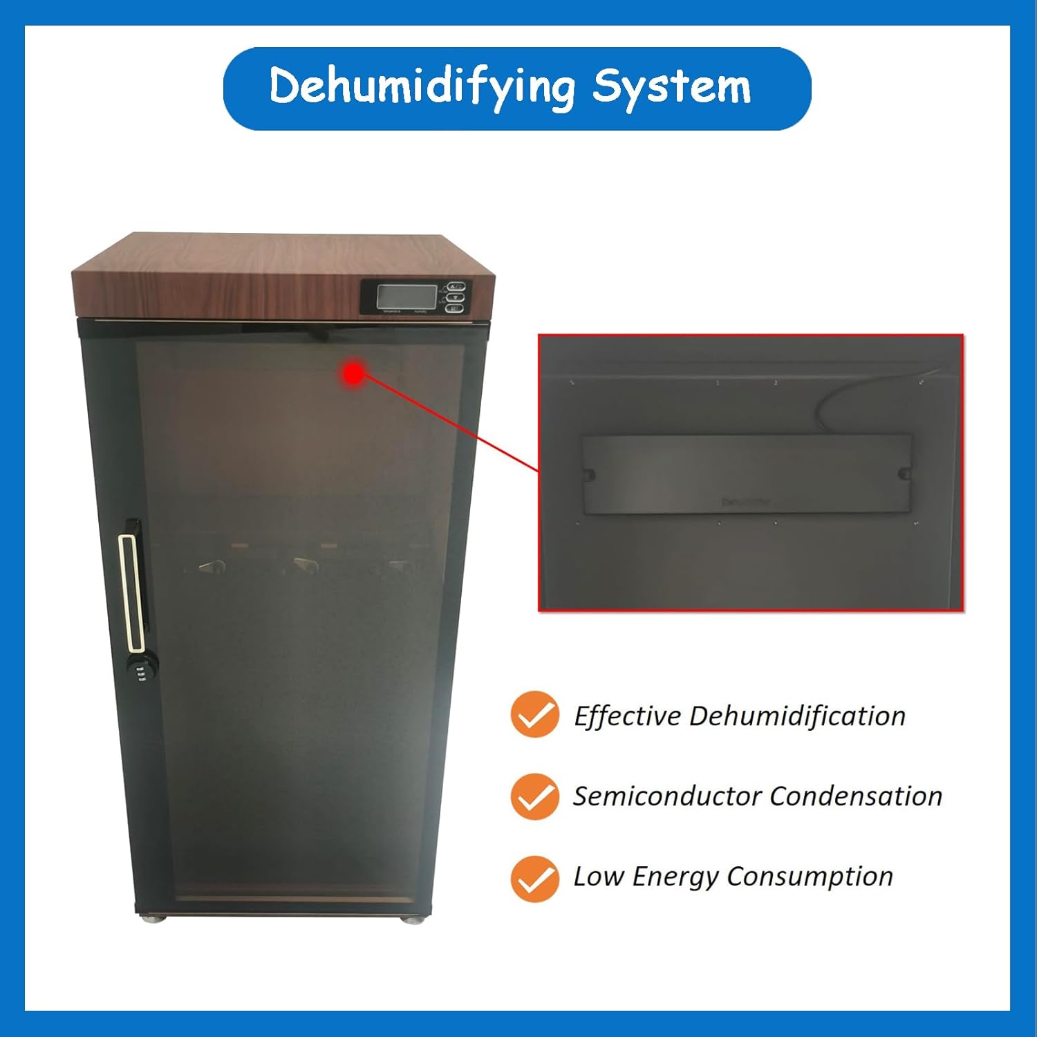 Musical Instrument Dehumidifying Dry Cabinet Electronic Storage Cabinet Dehumidifier with 35-60% RH Humidity Control, Mechanical Code Lock, Digital Control for Guitars, Bass, Violin, Erhu