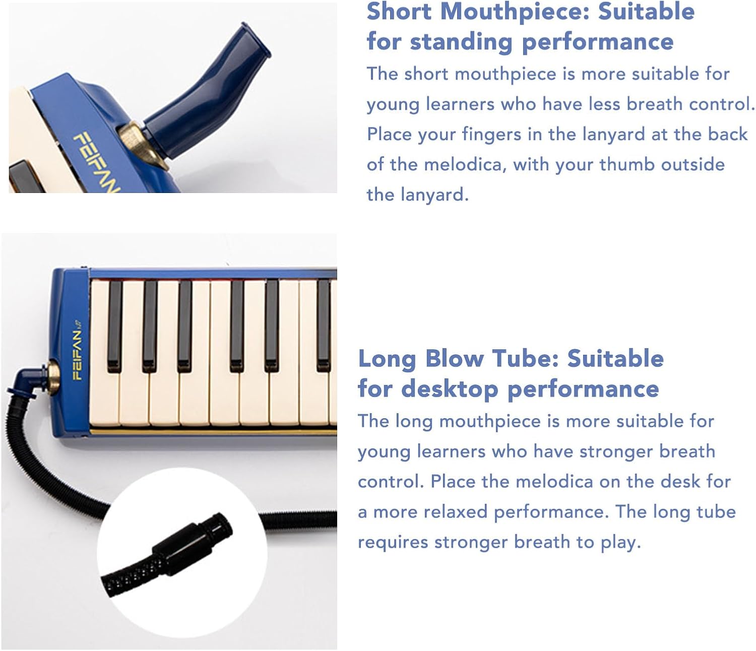 37 Key Melodica Instrument, Black Professional Grade 37 Keys Melodica Musical Air Piano Keyboard for Kids Beginners Adults, Long Lasting ABS Material with Storage Bag