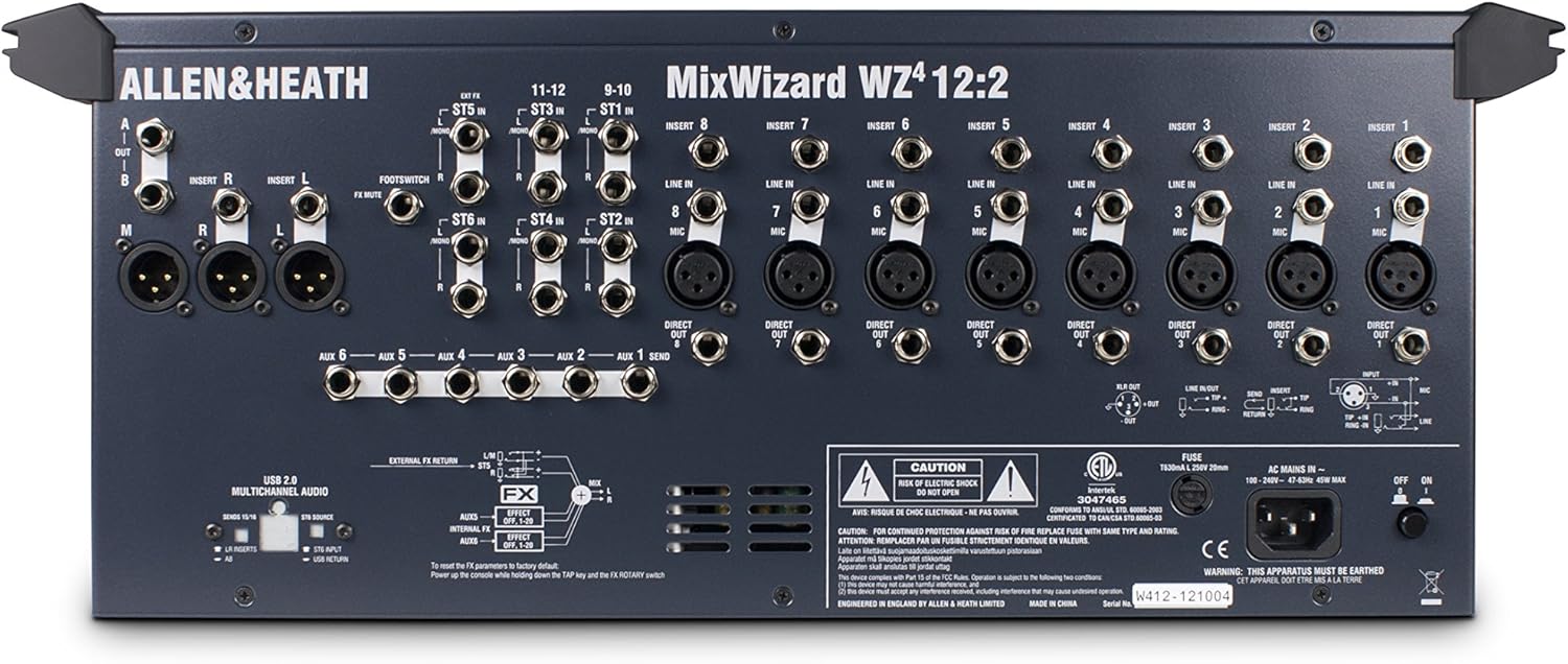 Allen & Heath WZ412:2 MixWizard4 12:2 Desk/Rack Mountable Professional Mixing Console