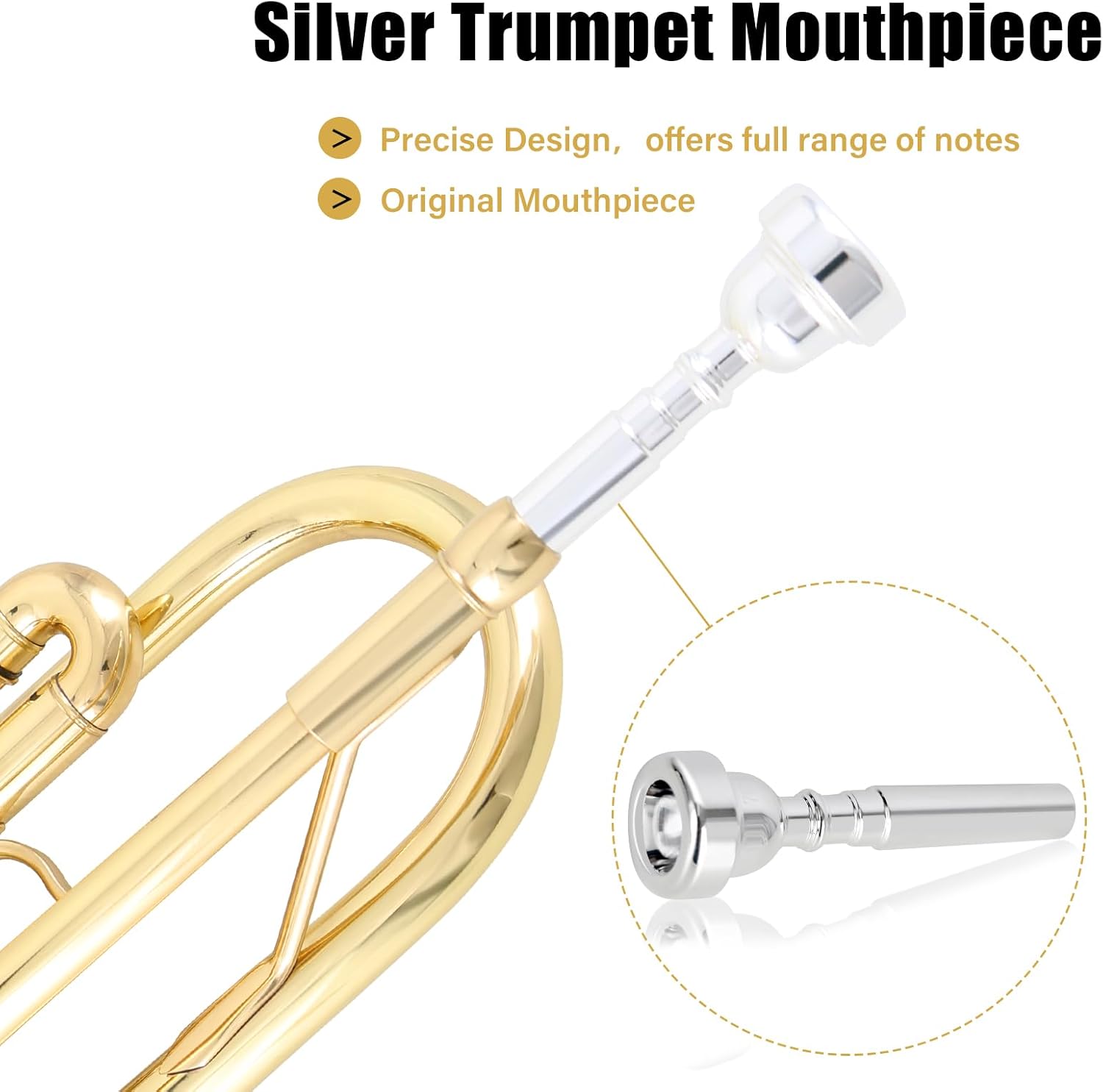 ROWELL Bb Trumpet Standard Trumpet Set,Double Support Beam Design Trunpet, Trumpet Instrument with Hard Case, Cleaning Kit, Stand, Mouthpiece, Gloves, Valve Oil for Beginner,Student and Adult.(Gold)