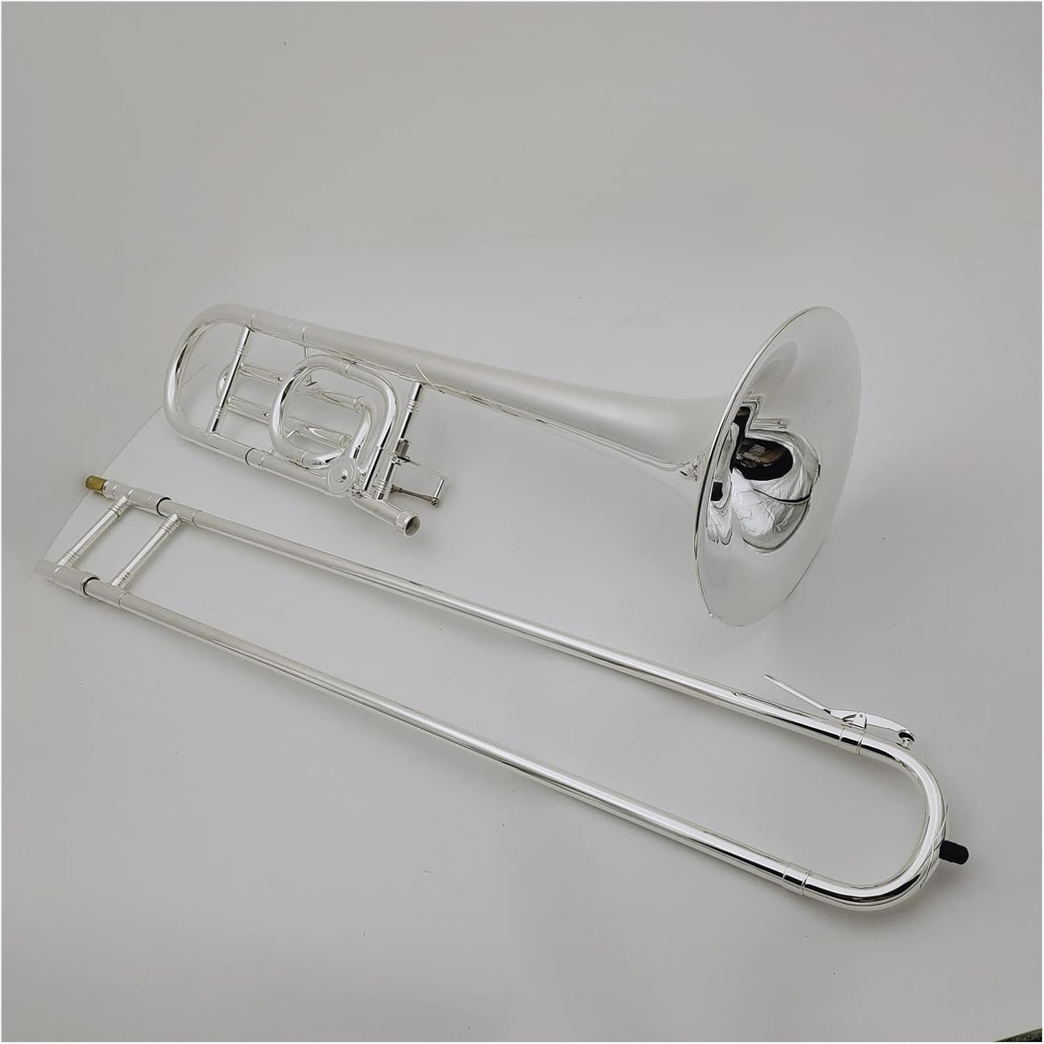 FLFL Student Trombone Tenor Trombone Bb/F Sliver Plated Musical Instrument with Mouthpiece Case