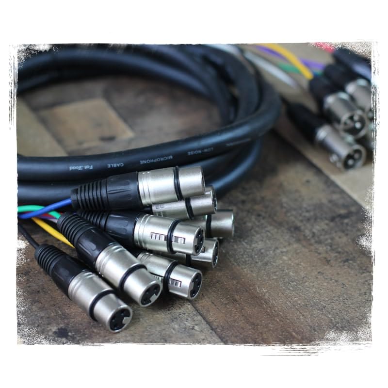 Fat Toad 10ft 8 Channel XLR Snake Cables (ShieldedPRO X Series) 2 Pack – Balanced 3-Pin Mic Patch Wires – Multicore for Studio, Stage, Mixer & DMX Use