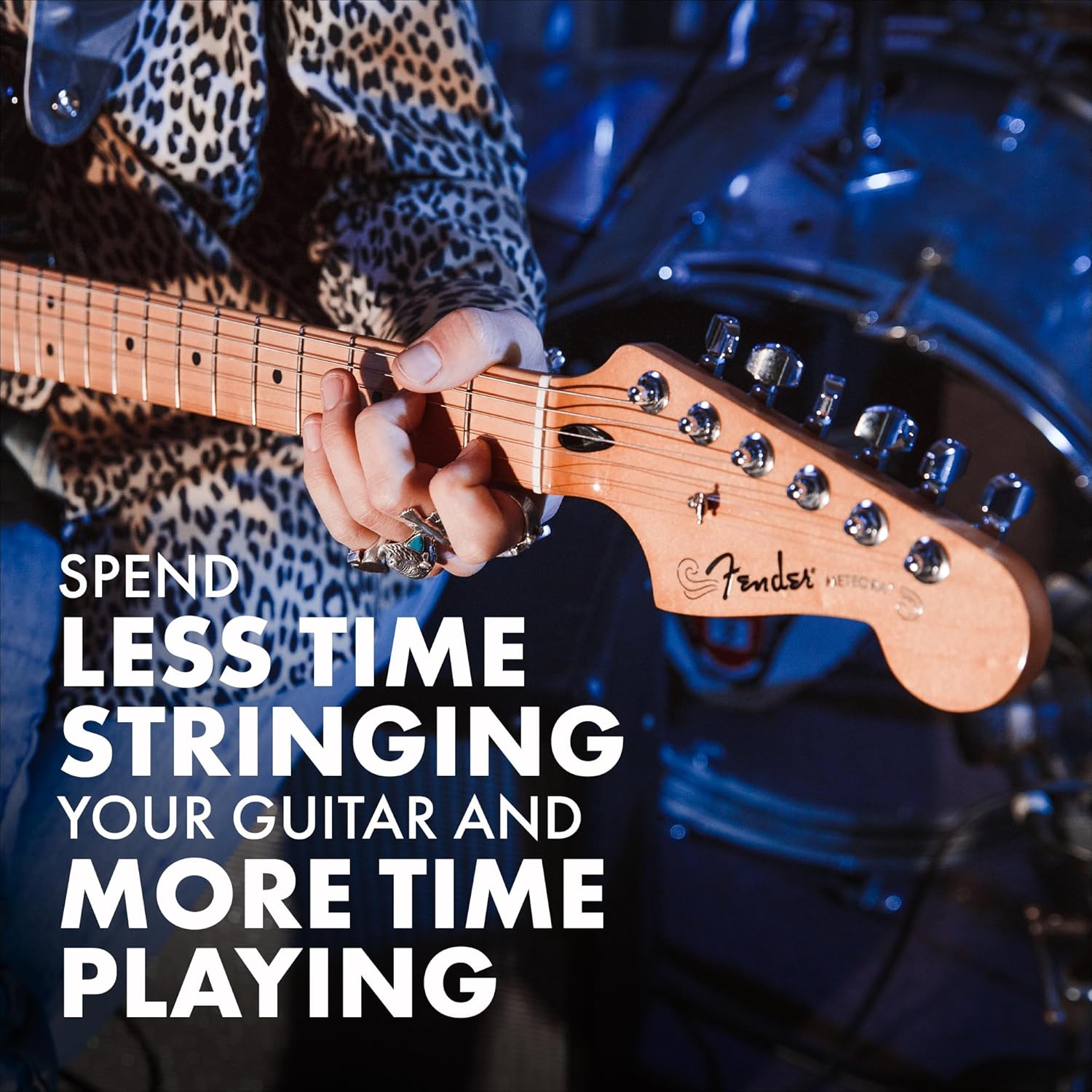 Fender Locking Tuners for Right-Handed Electric Guitar, Stratocaster and Telecaster Guitar Tuners, Polished Chrome, Set of 6