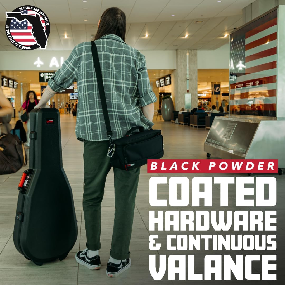 Gator Cases Molded Flight Case for Bass Guitar with TSA Approved Locking Latch, (GTSA-GTRBASS)