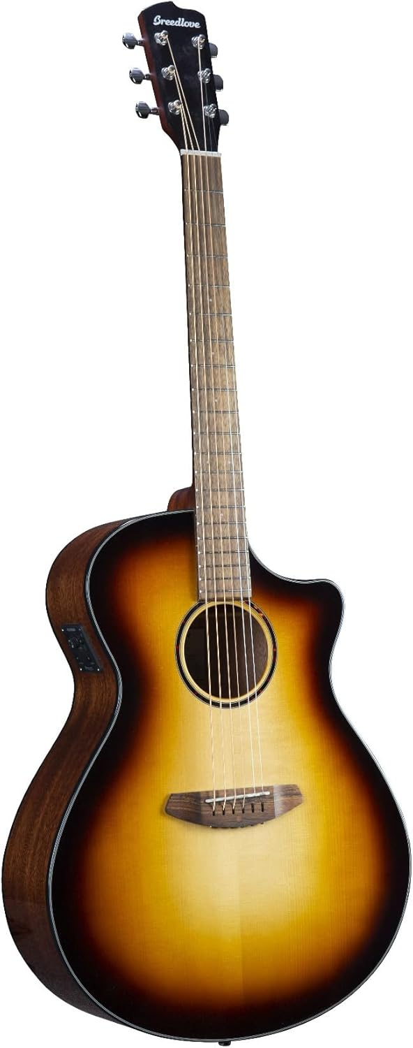Breedlove Discovery S Concerto Edgeburst CE European Spruce African Mahogany Acoustic Electric Guitar (Natural Gloss)