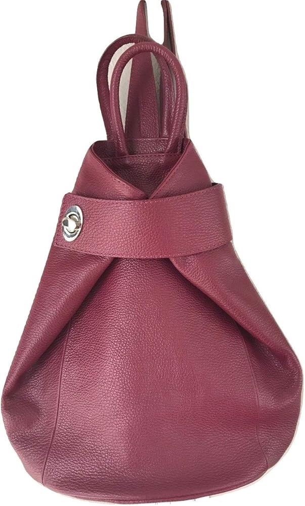 Stella Convertible Leather Backpack Purse for Women – Anti-Theft Italian Tote Bag for Travel, Work & Casual (Burgundy Wine)