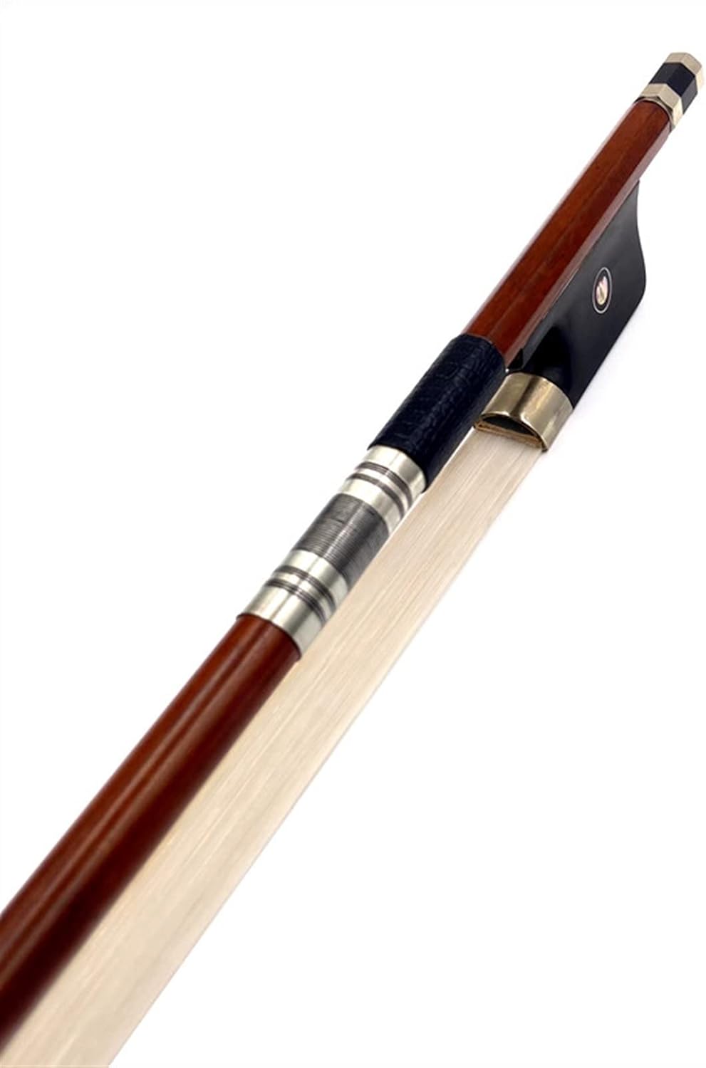 TSTS 1 Pcs Professiona Pernambuco Upright Bass Bow 3/4,White Horse Hair Horsetail Full Size Violin Bow