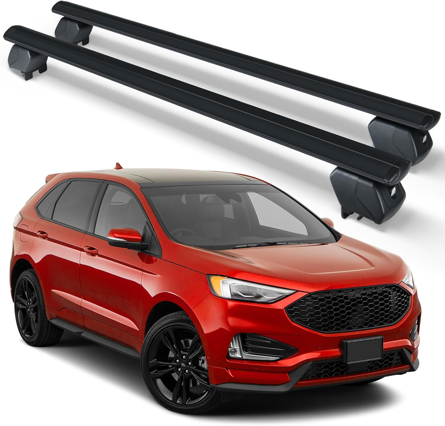 SUORTO Heavy Duty 300 LBS Roof Rack Cross Bars Compatible with 2015-2025 Ford Edge with Side Rails, Adjustable & Lockable Crossbars Cargo Carrier Rooftop Top Luggage Cars SUVs