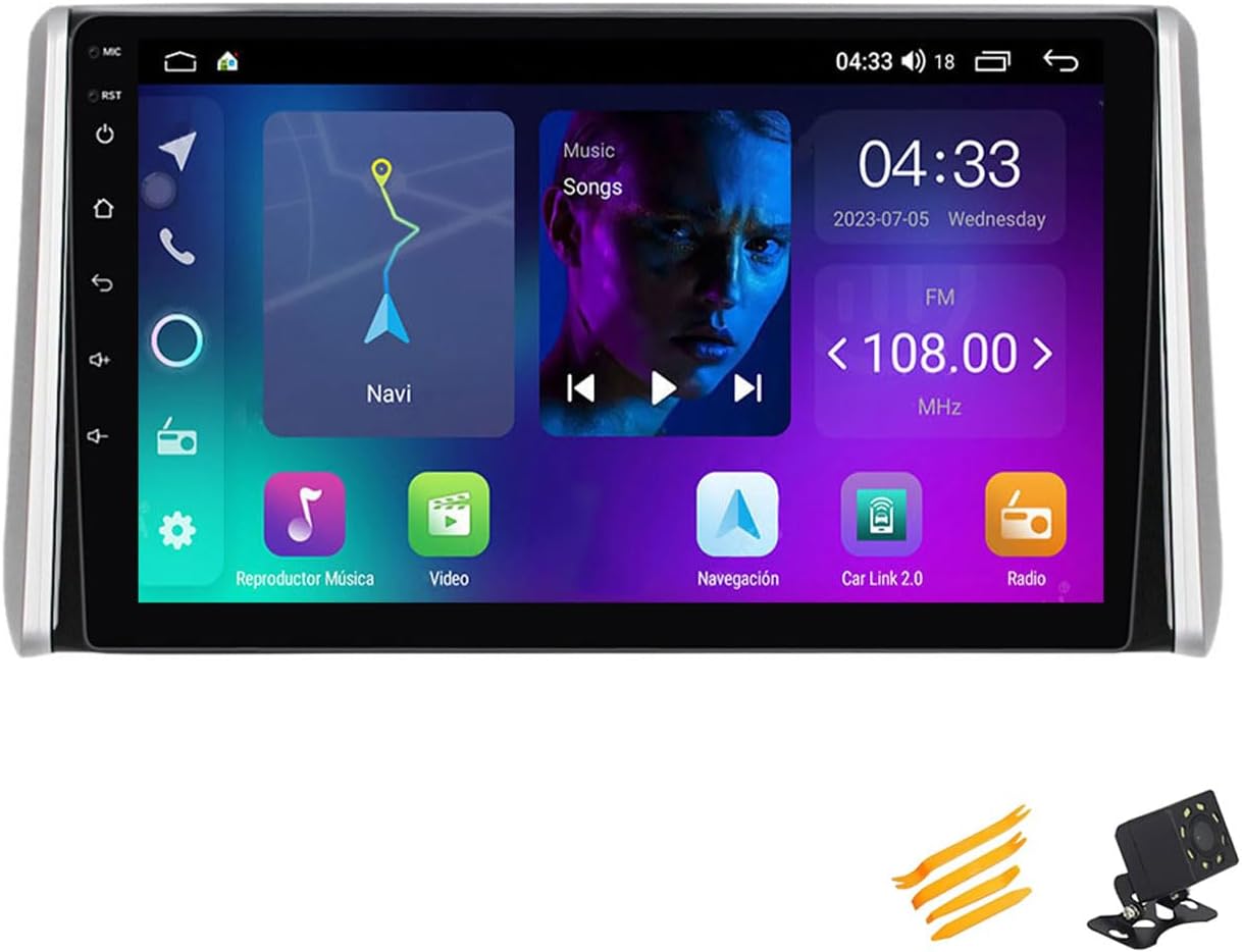 Android 13 Car Stereo Bluetooth Car Play 2 DIN Touch Screen Compatible with Toyota RAV4 2018~2020 9In QLED Display Car Radio with Navigation Android Auto FM RDS SWC,4 Core NF1 1G+32G