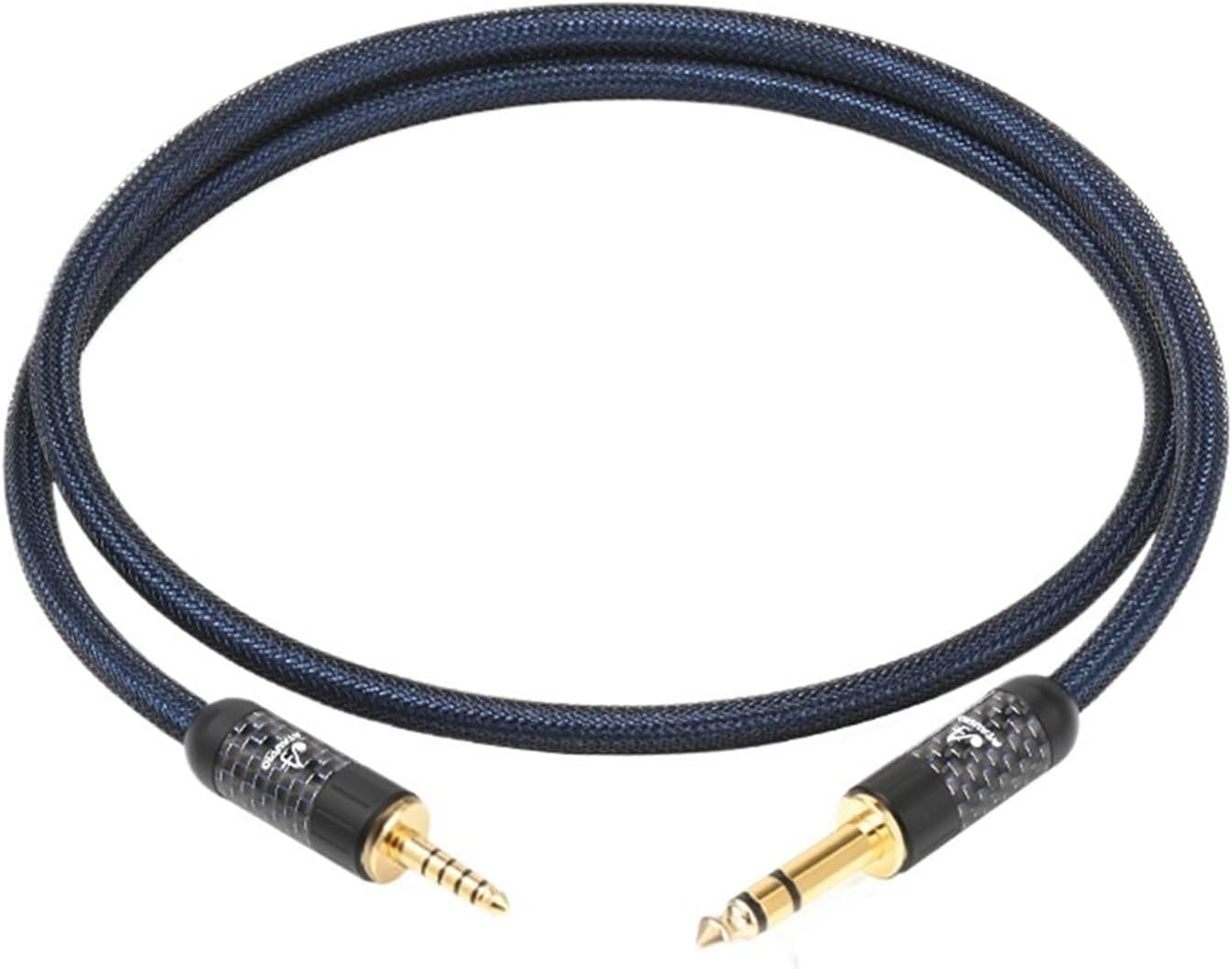 HiFi 4.4 to 3.5 Cable Pure Silver Balanced 4.4mm to 3.5mm Aux Jack Male to Male Audio Cable for Earphone Car Phone(2m)