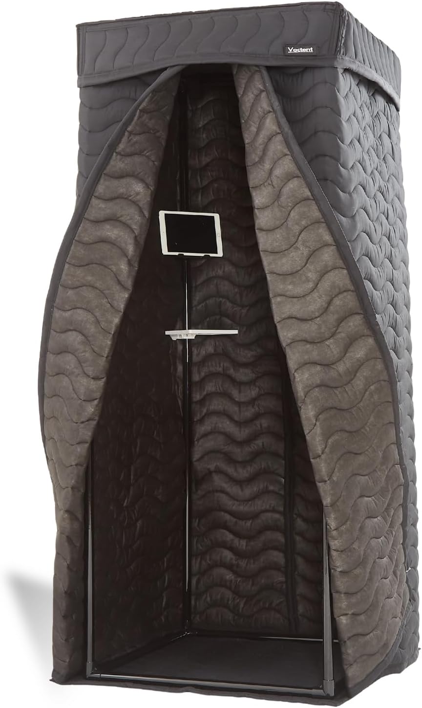 Portable Vocal Booth, Home Recording Studio, Echo-Free Sound Isolation Booth for Voice-Over, Podcast & Music - Compact Frame with Thick Acoustic Blankets, Easy Setup