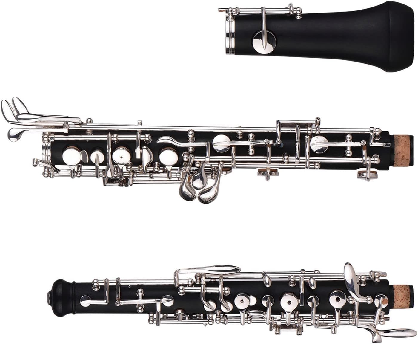 Professional C Key Semi-automatic Oboe - Nickel-plated Keys Woodwind Instrument With Reed, Gloves, Leather Case, Carry Bag, and Cleaning Cloth