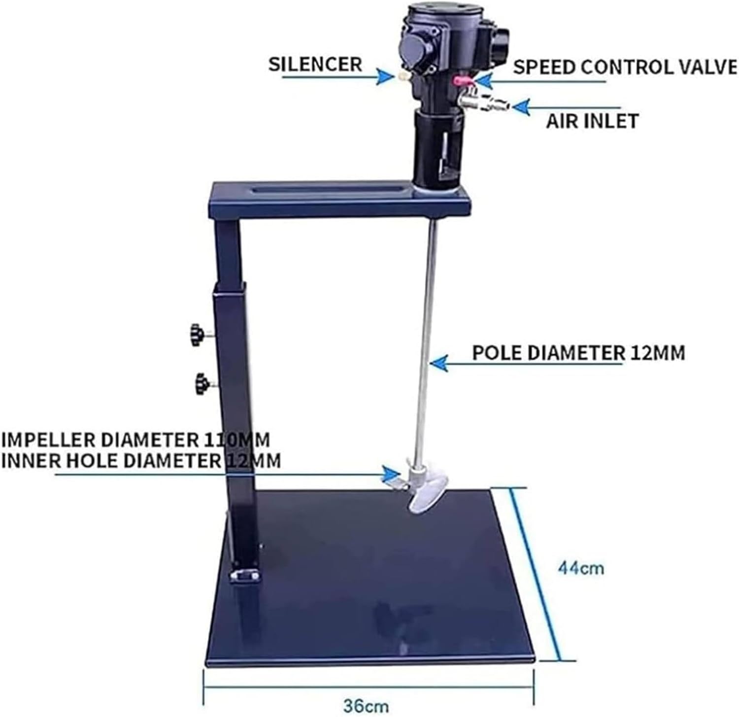Pneumatic Paint Mixer Automatic Lifting Air Agitator Blender Stirrer Ink Glue Mixing Machine 5 Gallons 20L Air Agitator Blender Stirrer 1500-3000rpm