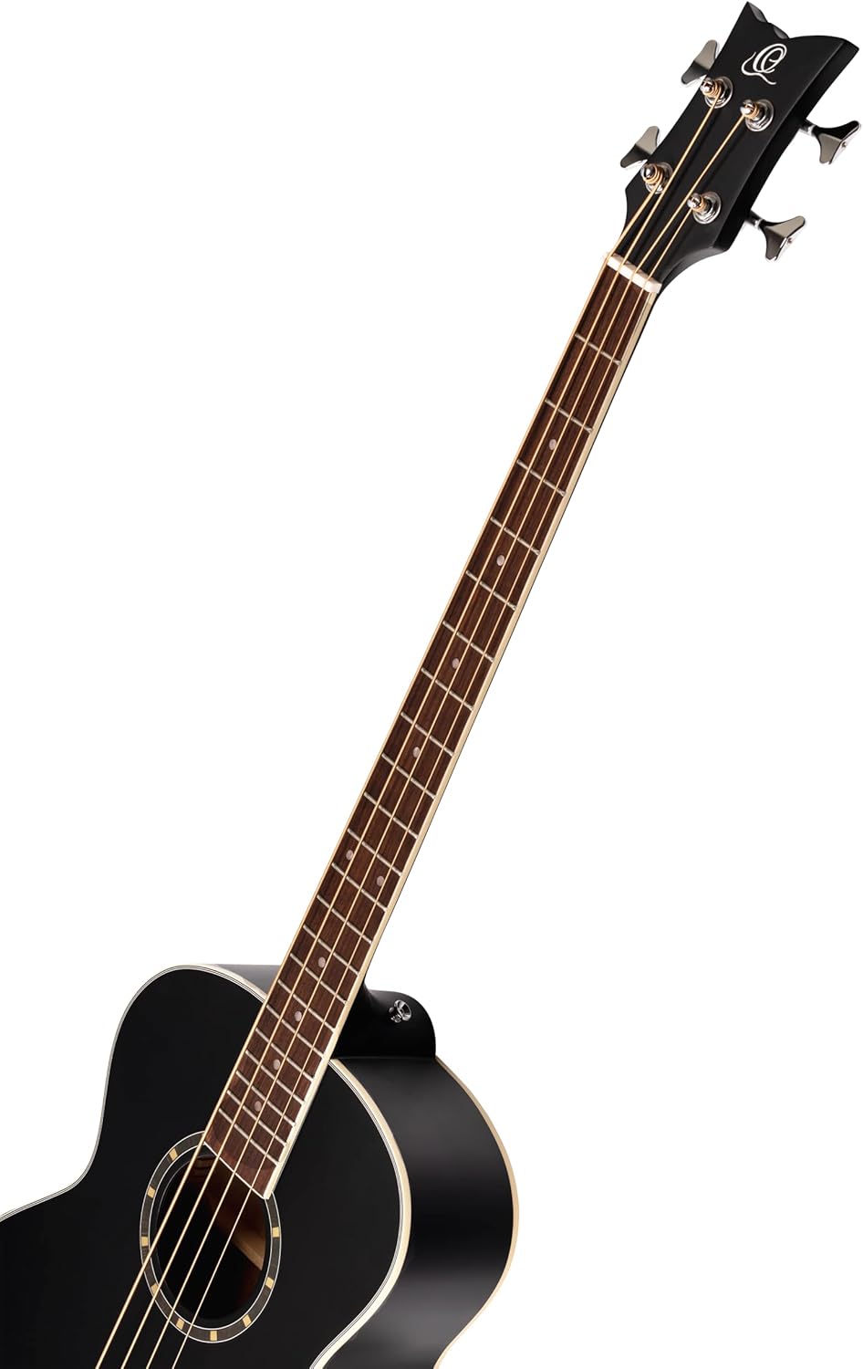 Ortega Guitars Deep Series 4 String Acoustic Bass Guitar, Right-handed, Black, (D7E-SBK-4)