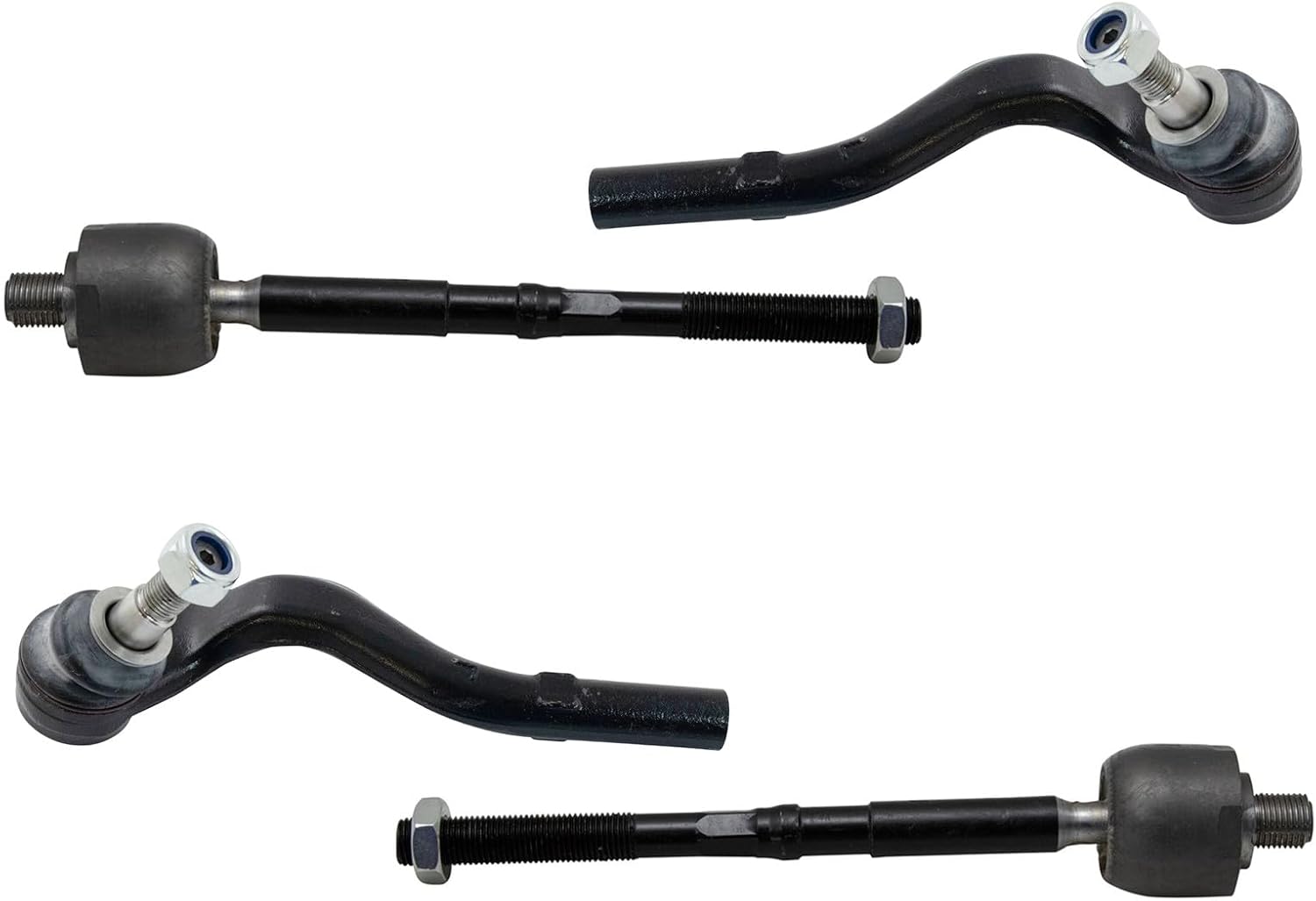 TRQ Front Inner and Outer Tie Rod Set 4 Piece Compatible with 2014-2016 Mercedes-Benz E250 2010-2016 E350 2013-2016 E400 2010-2011 E550