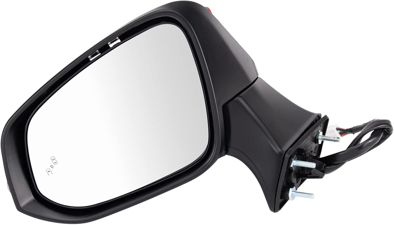 TRQ Driver Side Mirror Assembly Power Heated Turn Signal Blind Spot Puddle Light Paint to Match Smooth Black Compatible with 2021-2024 Toyota Venza