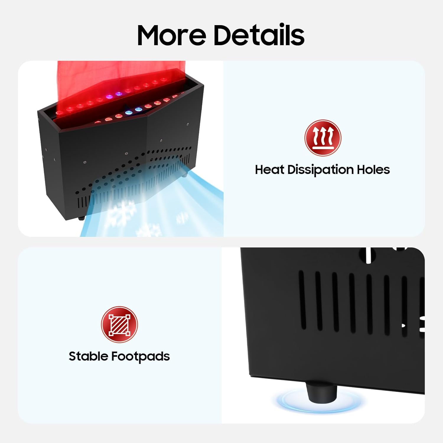 Fake Fire Flame 36 LED Red + Blue, Fake Fire Halloween Fire Lamp Stage Lights with Red Cloth, Artificial Fire Flames Fake Flame Light Stage Show Fire Machine Stage Flame for Nightclub