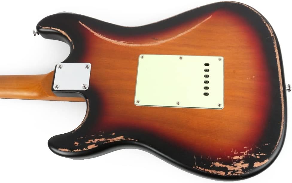 Fojill Light Relic Vintage Aged Full Size Electric Guitar Solid Mahogany Body Roasted Canadian Maple Neck Genuine Rosewood Fretboard Bone Nut With Gig Bag