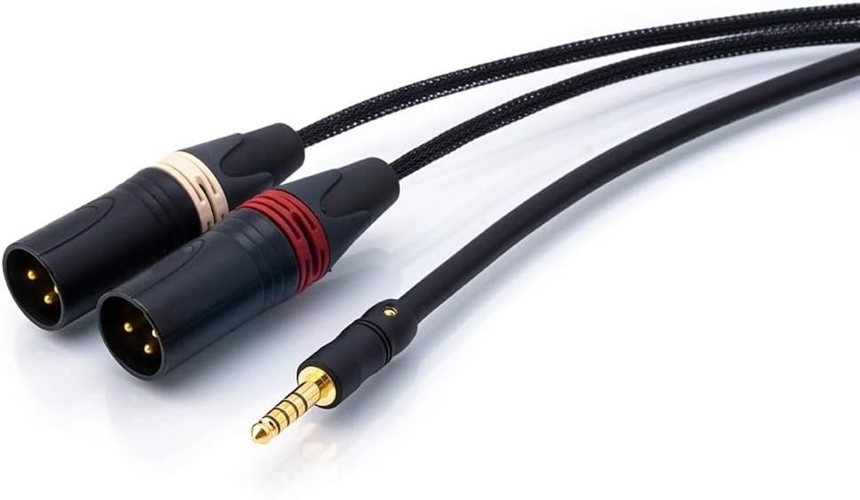 Balanced 4.4mm to 2 XLR Male 3-pin Audio Cable USB Cable(2M)