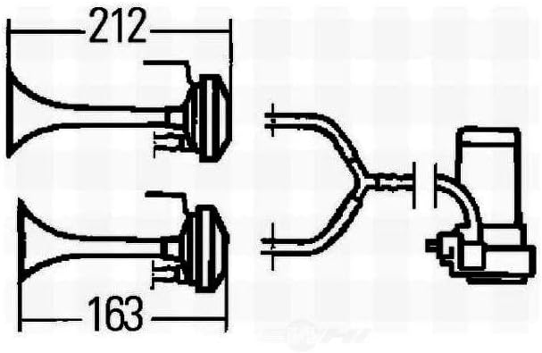 HELLA 003001661 Horn Kit Air 2-Trumpet 24V, Multi