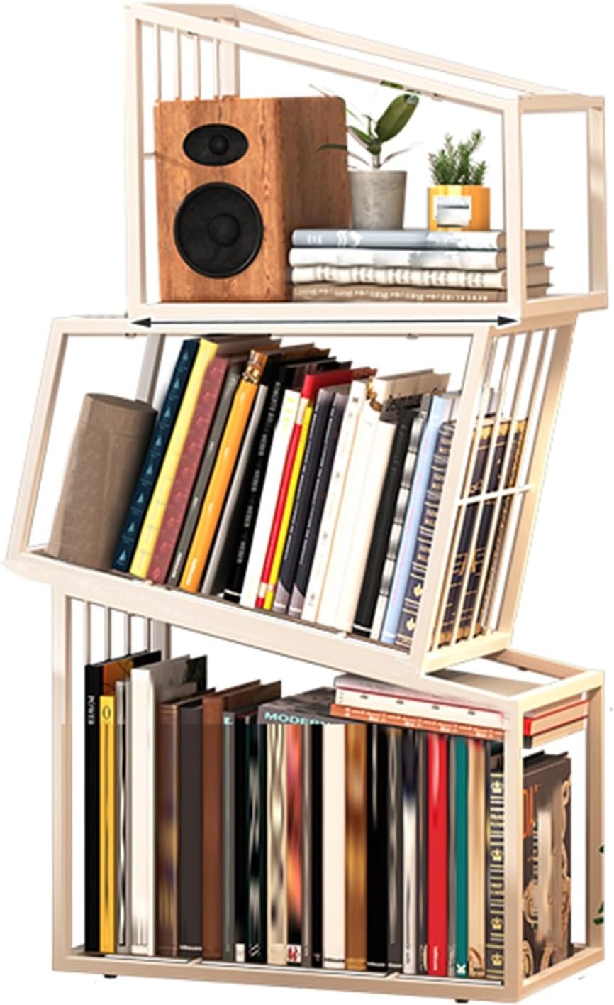 3 Layer Corner Bookcase,Special Storage Display Rack, Multi-Layer Storage Rack,Easy to Use for Small Space,Living Room, Office(White) (White 3tier)