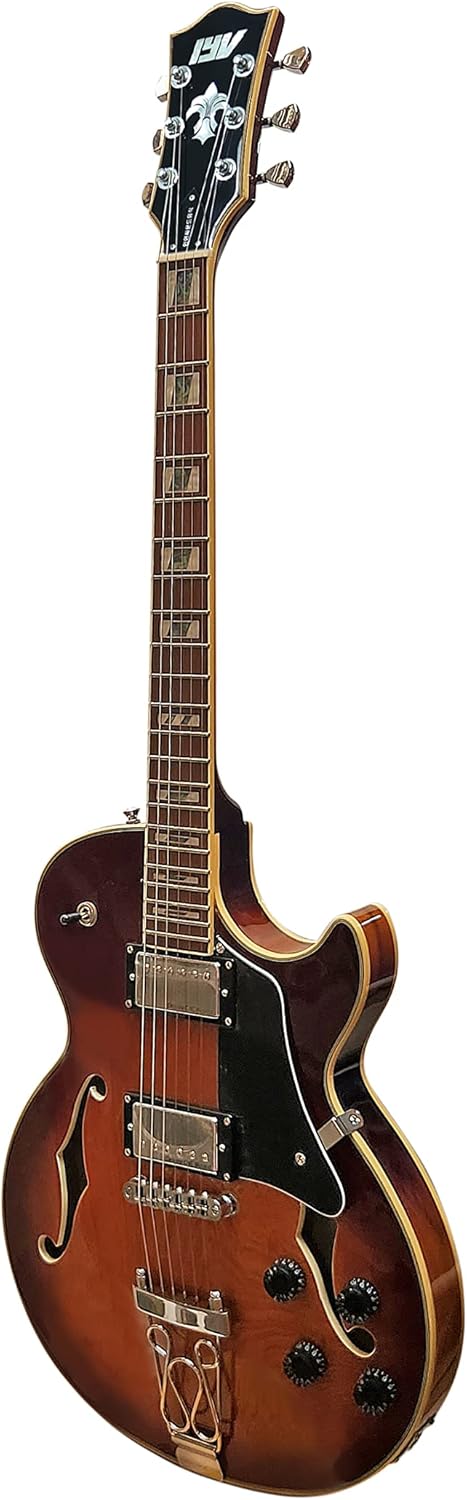 IYV-IJZ-300A TSB Jazz Solid hollow-Body Electric Guitar, Tobacco Sunburst