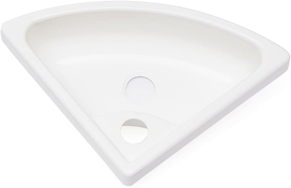 Small Corner Bathroom Sink Wall Mount Triangle Porcelain Acrylic Above Counter Mini Wall Vanity Vessel Sink with Faucet Wash Basin for RV Kitchen (Acrylic)