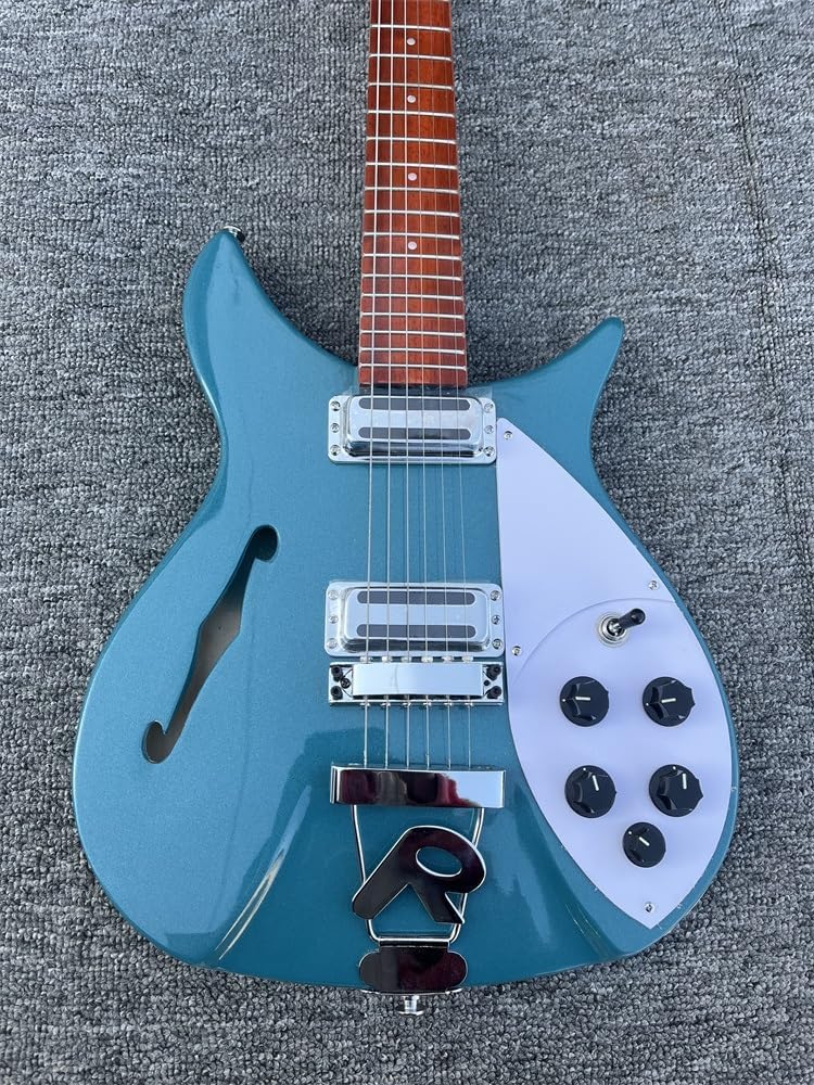 F Hole 325 electric guitar 6-string electric guitar, Blue paint 527-string pitch, R bridge