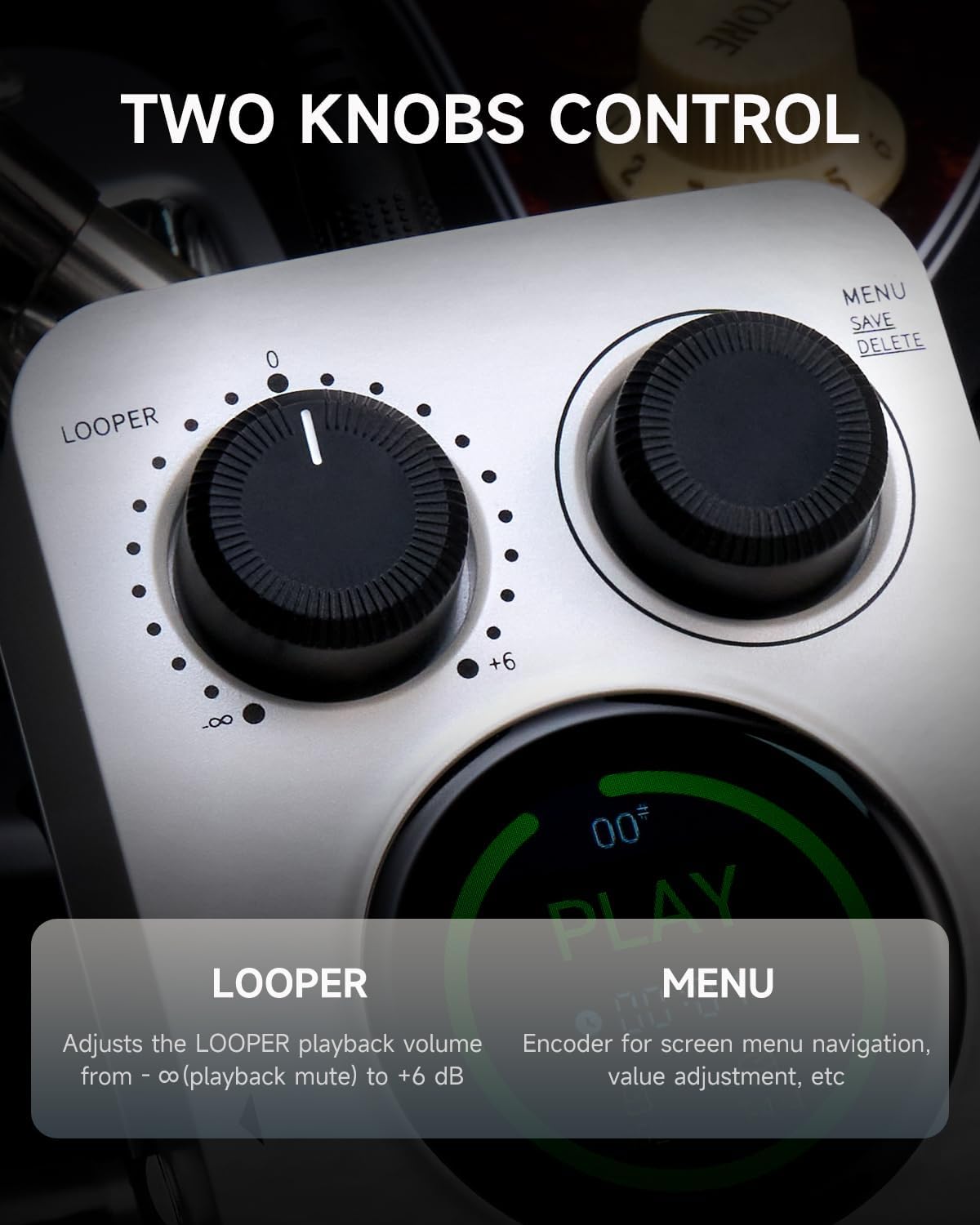 MOOER GL100 Looper Pedal Drum Machine, 2 in 1 Drum Looper Guitar Pedal 1.3-inch Touchsreen 100 Slots with 300 Minutes in Total Auto-record Time Stretch Function Dedicated Editor Software