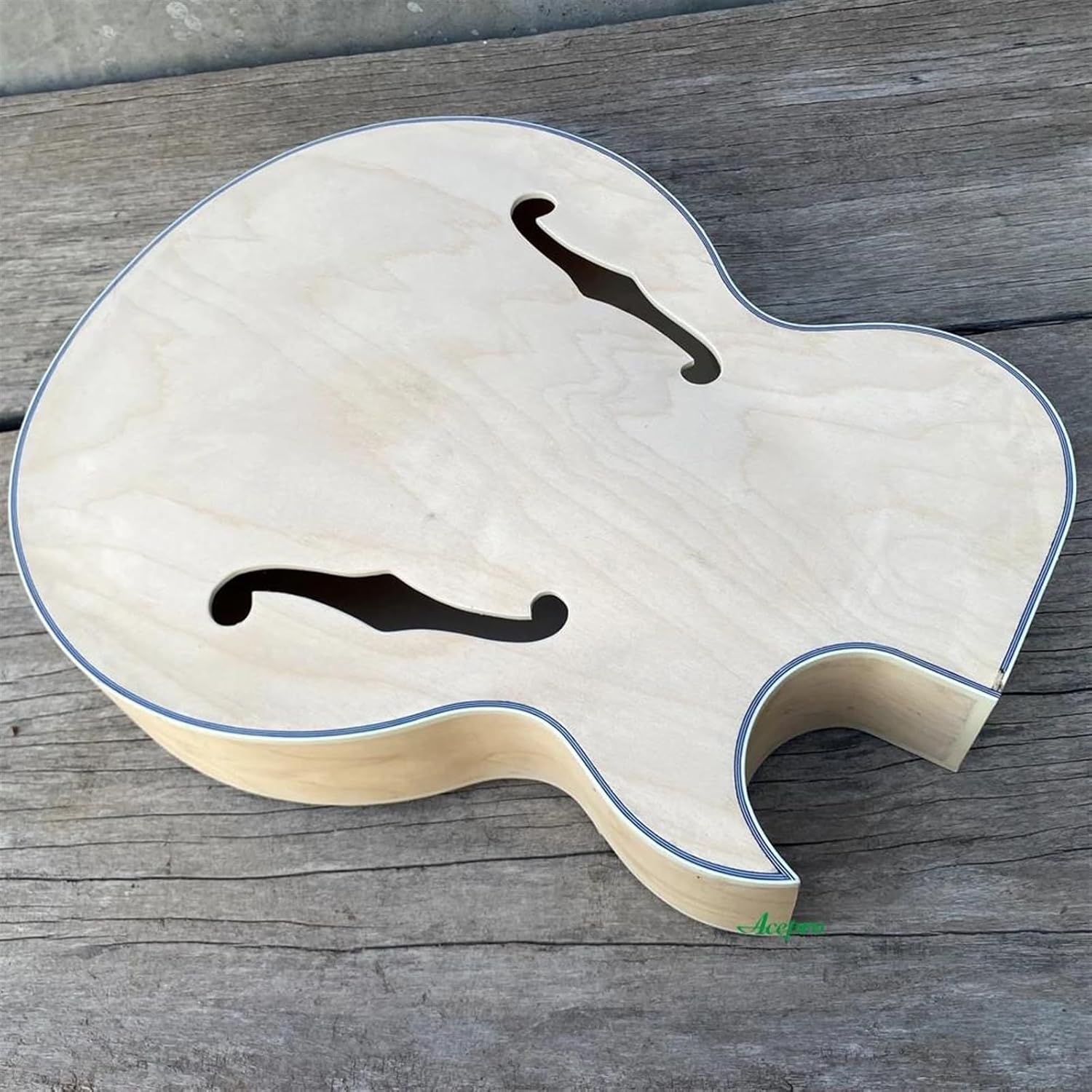 Guitar Body Guitar Replacement Parts Unfinished Thick Full Hollow Body Single Cut F Holes DIY Electric Guitar Maple Wood