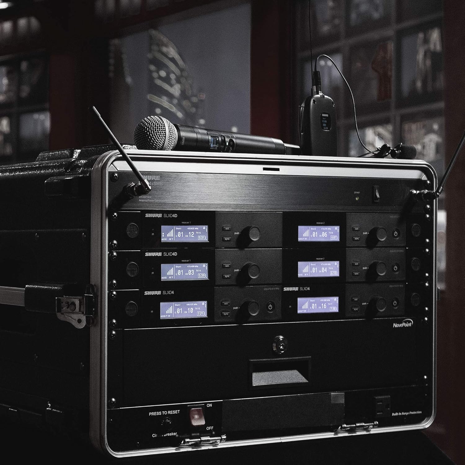 Shure SLXD14D Dual Channel Digital Wireless System with Two SLXD1 Bodypack Transmitters - Microphones and/or Instrument Cables Sold Separately | G58 Band (SLXD14D-G58)