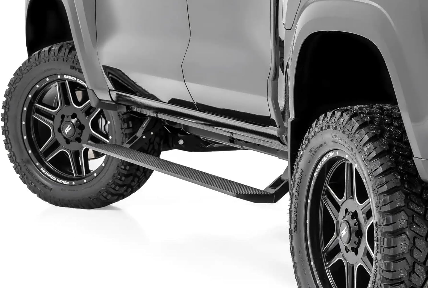 Rough Country Power Running Boards with LED Step Lights for Chevy Colorado & GMC Canyon (2015-2025) Crew Cab - Dual Motor Electric Powerstep Board & Retractable Truck Steps