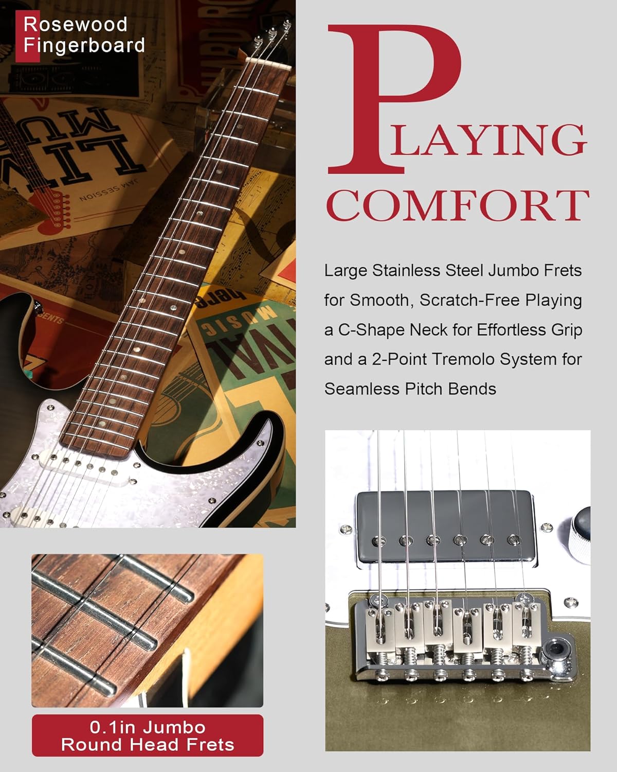 AKLOT Veltrix Electric Guitar Kit with Mini Electric Guitar Amp