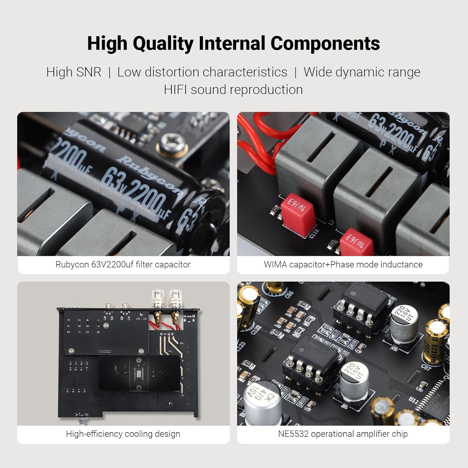 AIYIMA A80 Bluetooth Amplifier DAC Stereo HiFi Home Audio Receiver with PFFB,2.0 Channel Hi-Res Class D Power Amp with PC-USB COA Opt Inputs,Digital VU Meter | SUB Pre-Out | TRS Balanced Input |Tone