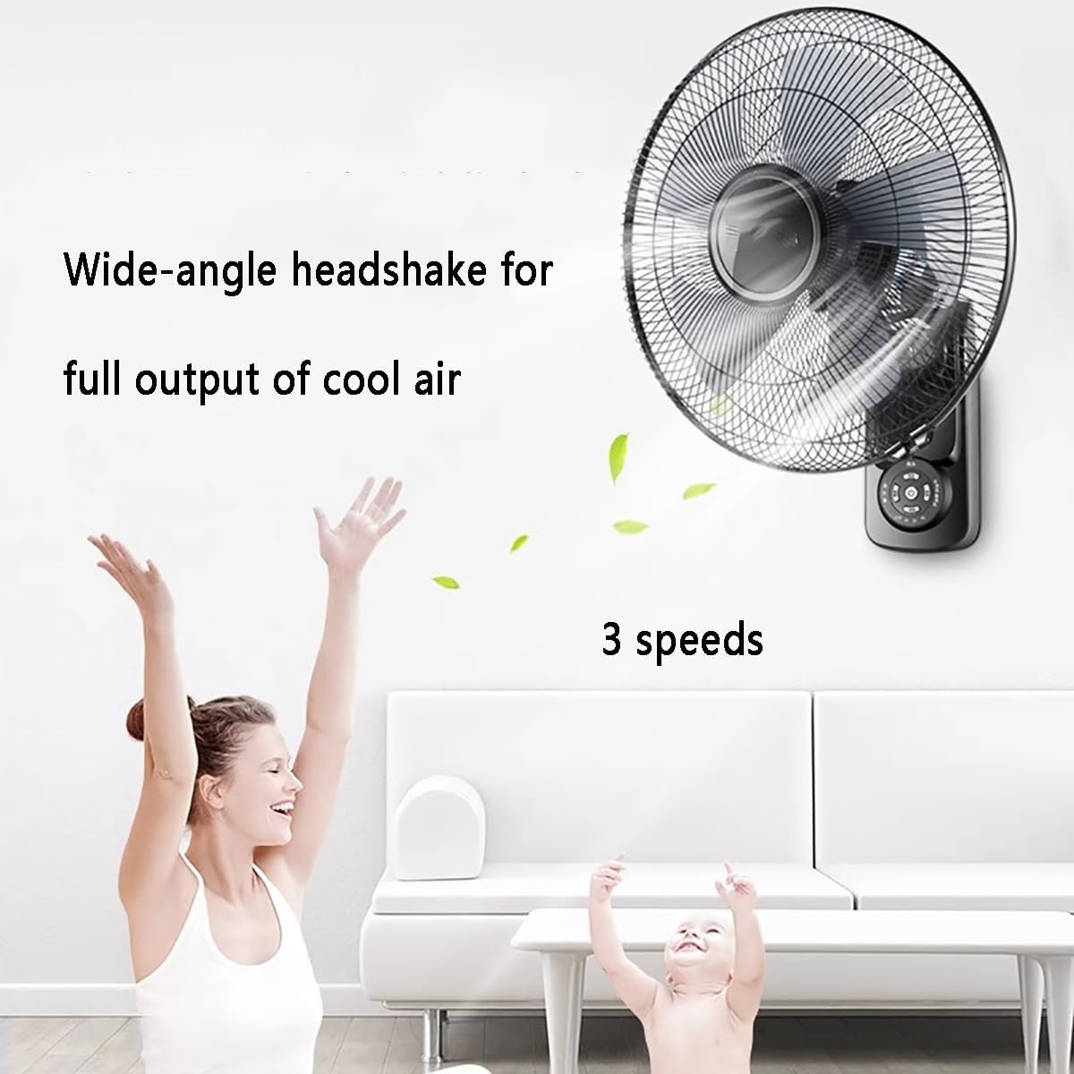 18 Inch Industrial Wall Mount Fan,16 Inch Oscillating Wall Mount Fan,Heavy Duty Fan For Industrial Use,Easy Operation and Powerful,(manual/remote control) (Color : Manual, Size : 18in)