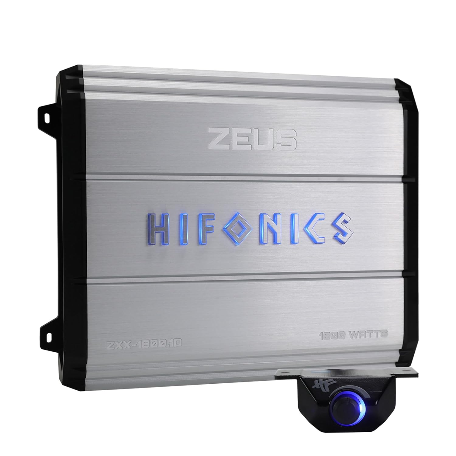 Hifonics Zeus ZXX 1800 Watt Max Class D Monoblock Car Audio Amplifier Amp with Bass Knob and Remote, Variable Crossovers, ZXX-1800.1D, Silver