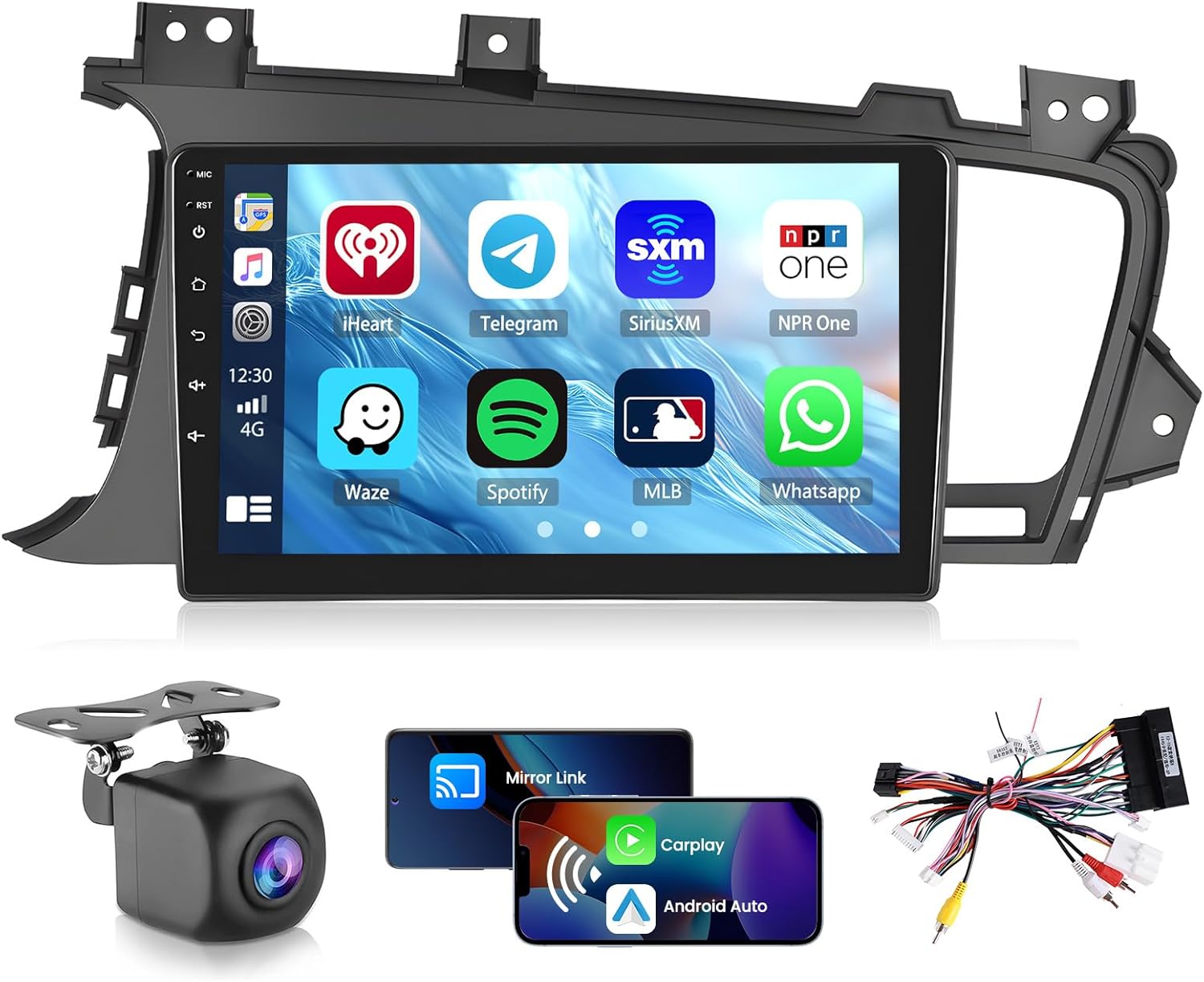 Car Radio for Kia Optima K5 2010 2012 2013, Android 15 Car Stereo Wireless Carplay, Roinvou 9 inch Touch Screen for Optima Bluetooth Radio Upgrade with Android Auto GPS 2G RAM 64G ROM