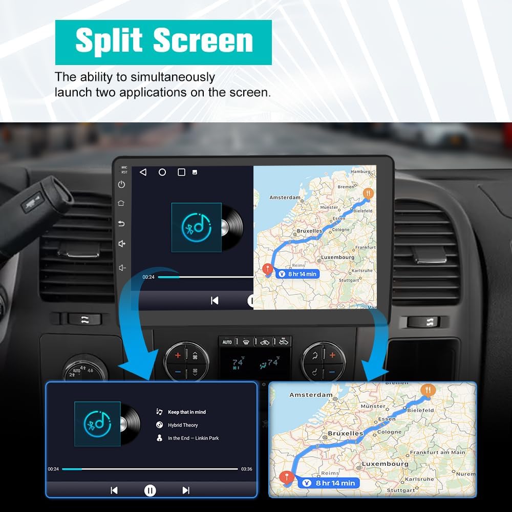 AWESAFE 5G WiFi Car Radio Stereo for Chevy Silverado 2007-2013 GMC Sierra Yukon Android 13 Replacement Upgrade Stereo with CarPlay Android Auto