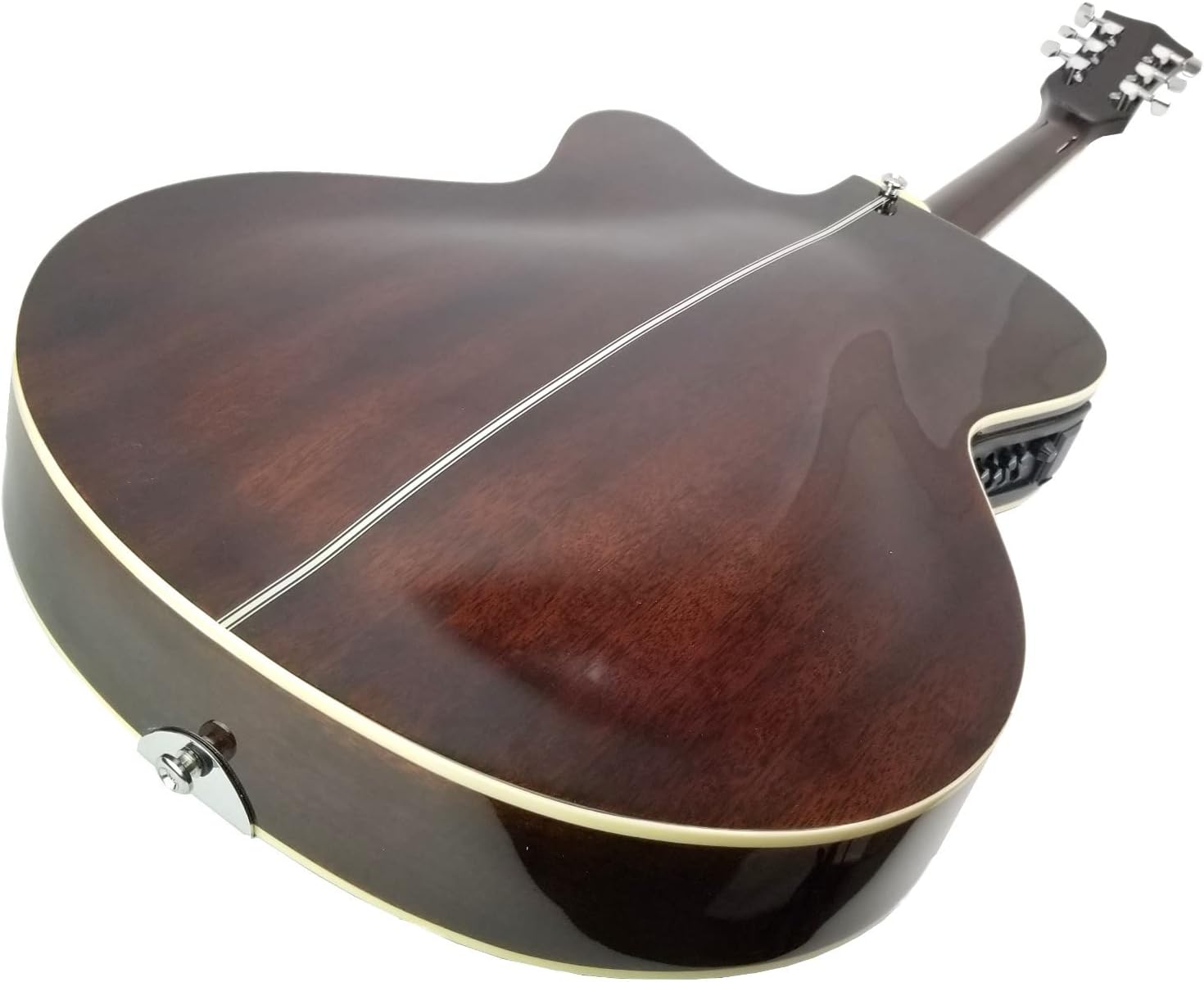 Acoustic Electric Guitar Sunburst Mahogany Traditional Resonator with Built-in Pre Amplifier, Steel Strings