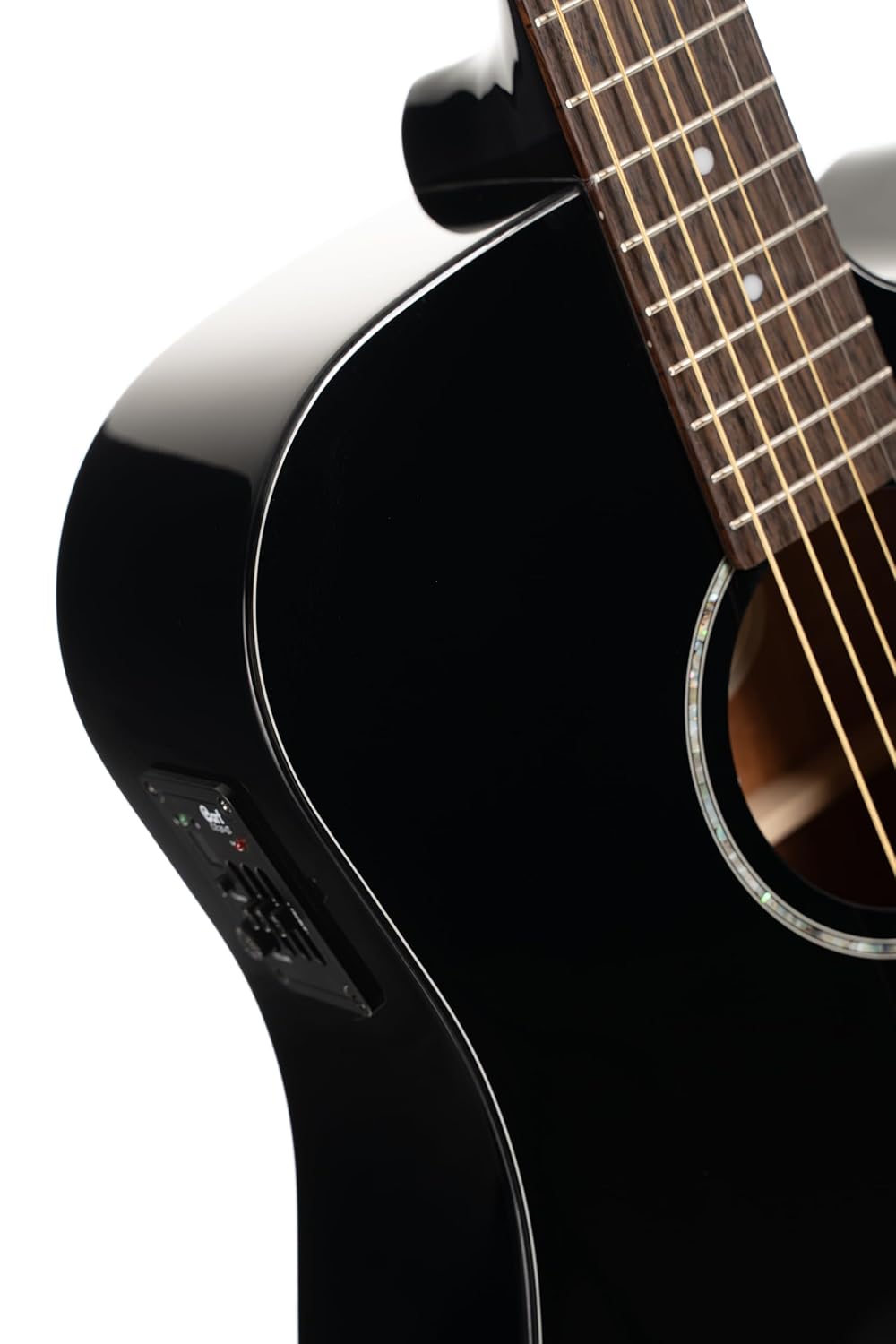 Cort EARTH60CEBK Earth 60 Dreadnought Solid Top Acoustic Electric Guitar, Black Gloss