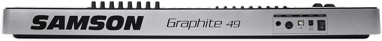 Samson Graphite 49 Key USB MIDI DJ Keyboard Controller w/Aftertouch/Fader/Pads Bundle with RockvilIe RKS30X Double X Braced Keyboard Stand w Push Button Lock Mechanism!