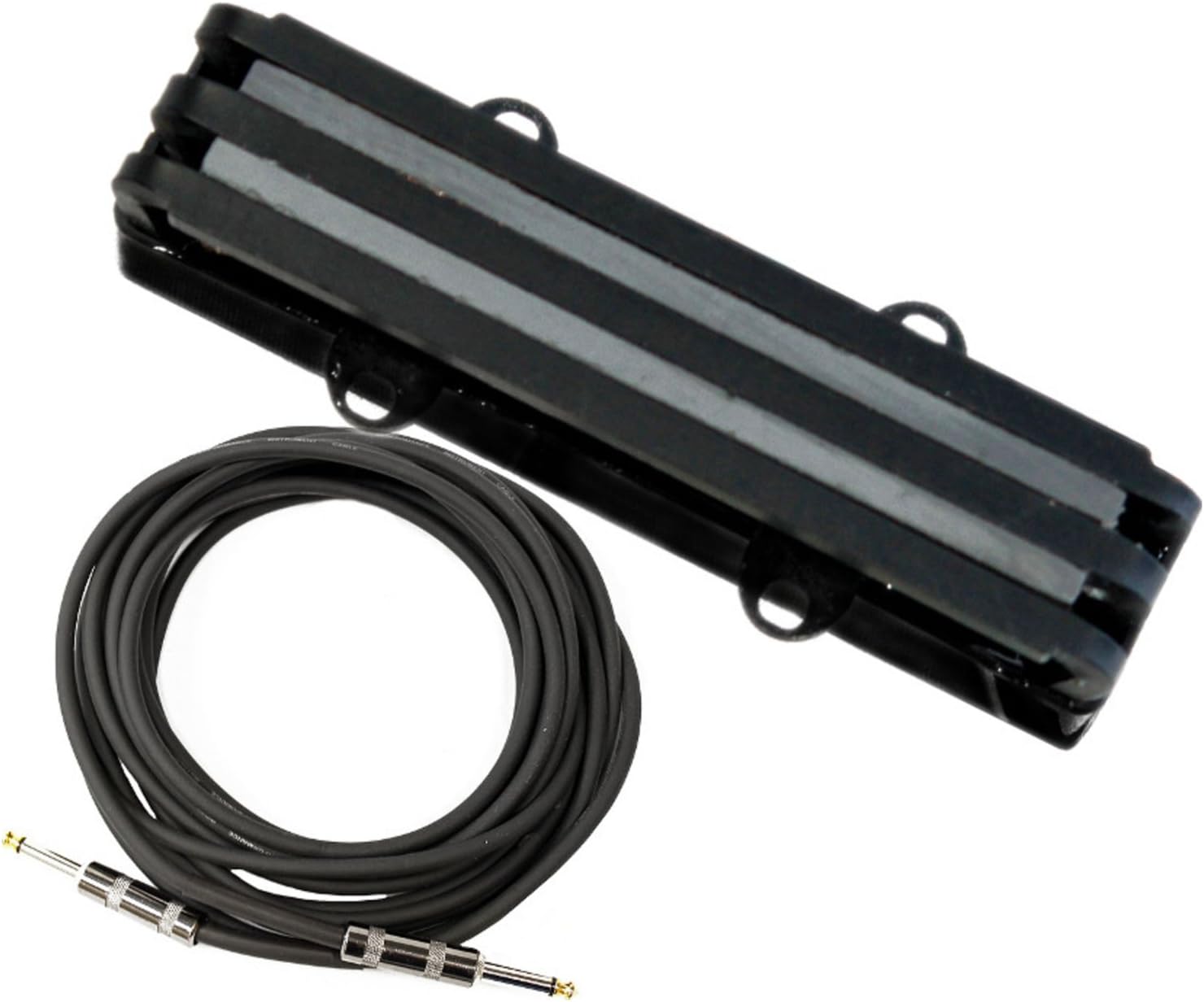 Lace Aluma J Bass Alumitone Pickup Black w/ 18.6' Instrument Cable