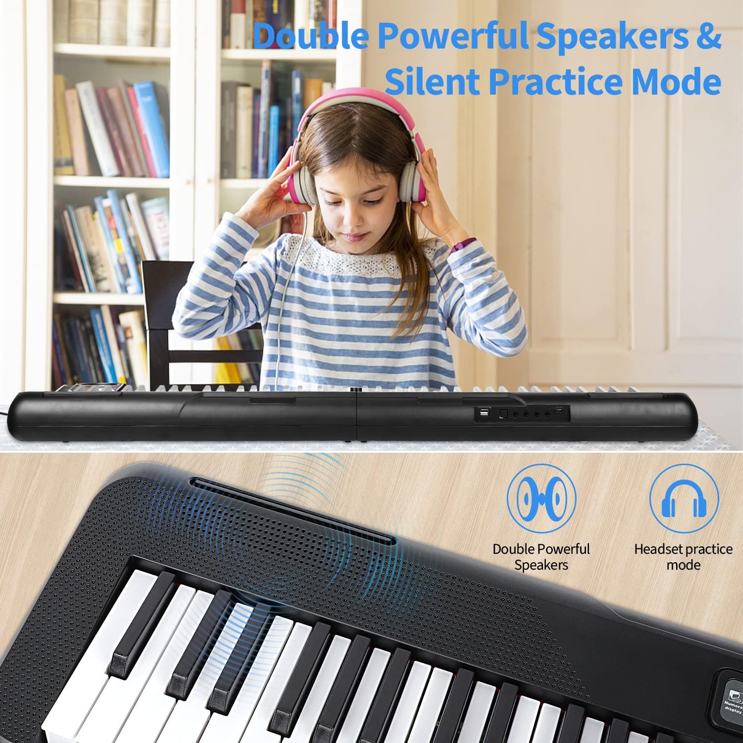 88 Key Piano Keyboard, Semi Weighted Electronic Digital Piano with Music Stand, Power Supply, Sustain Pedal, Bluetooth, Stand, MIDI, for Beginner Professional at Home, Stage
