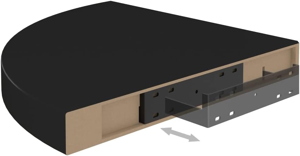 Wall Corner Shelves,Wall Mount Corner Shelf,Wall Mounted Display Shelf,Floating Storage Shelf for Kitchen, Bathroom, Living Room,Floating Corner Shelves 2 pcs Black 13.8