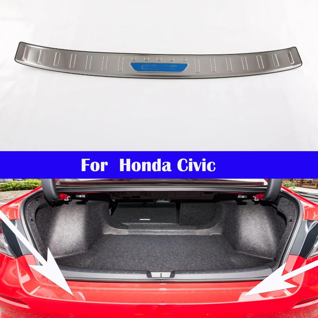 Car Trunk Protection Board Modified Decorative Protection Board Inner And Outer Panels For Honda Civic 2022 2023 (Outer Panel)