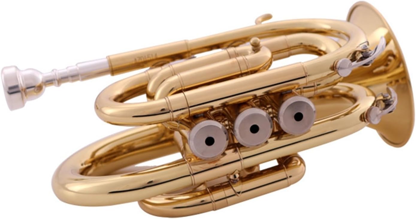 Portable Trumpet B Flat Mini Cornet Brass Musical Instrument