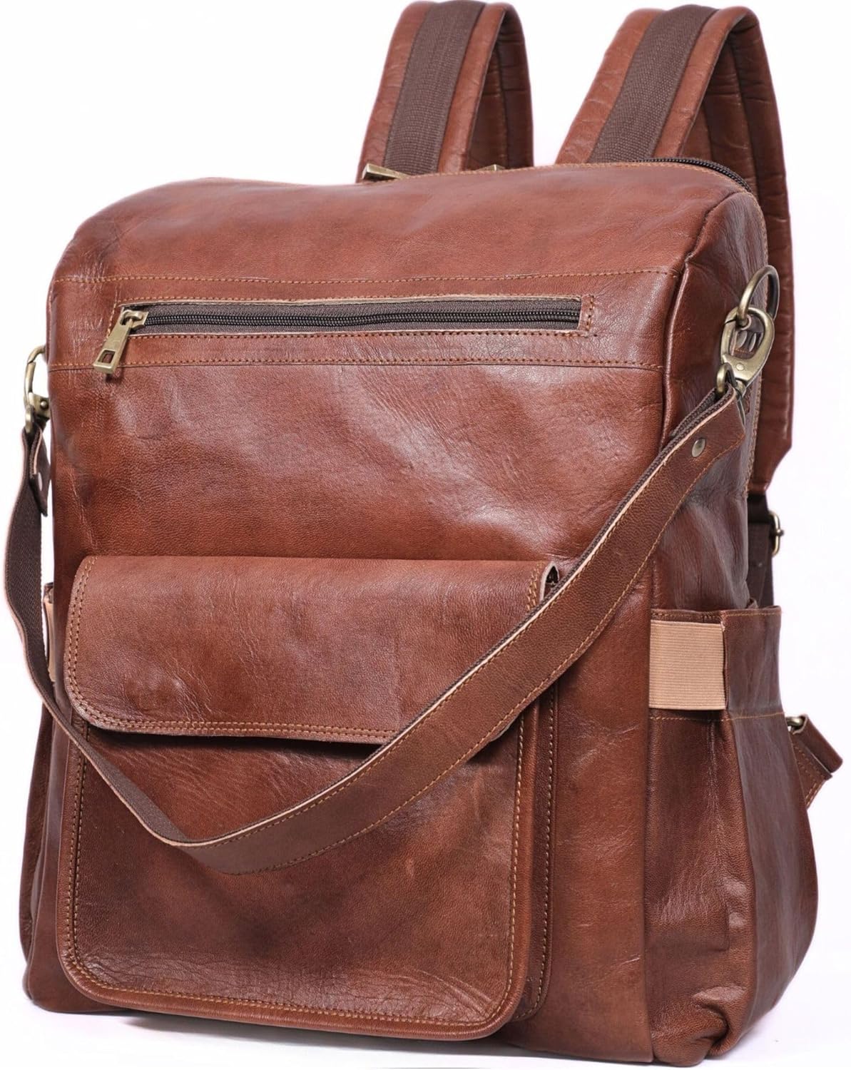 Genuine Leather Laptop Backpack for Women Designer Brown Leather Backpack Purse with 15.6-inch Laptop Computer Compartment Best for Work, Travel, and Daily Use