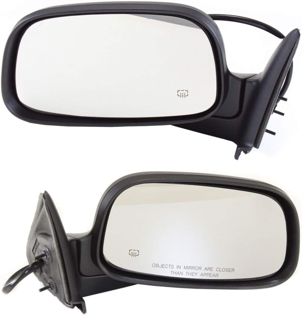 For Dodge Durango 2001 2002 2003 Door Mirror Driver & Passenger Side | Pair | Power | Heated | Manual Folding | 6 x 9 in. | Textured Black | 55077252AE, 55077253AE | CH1320318, CH1321318