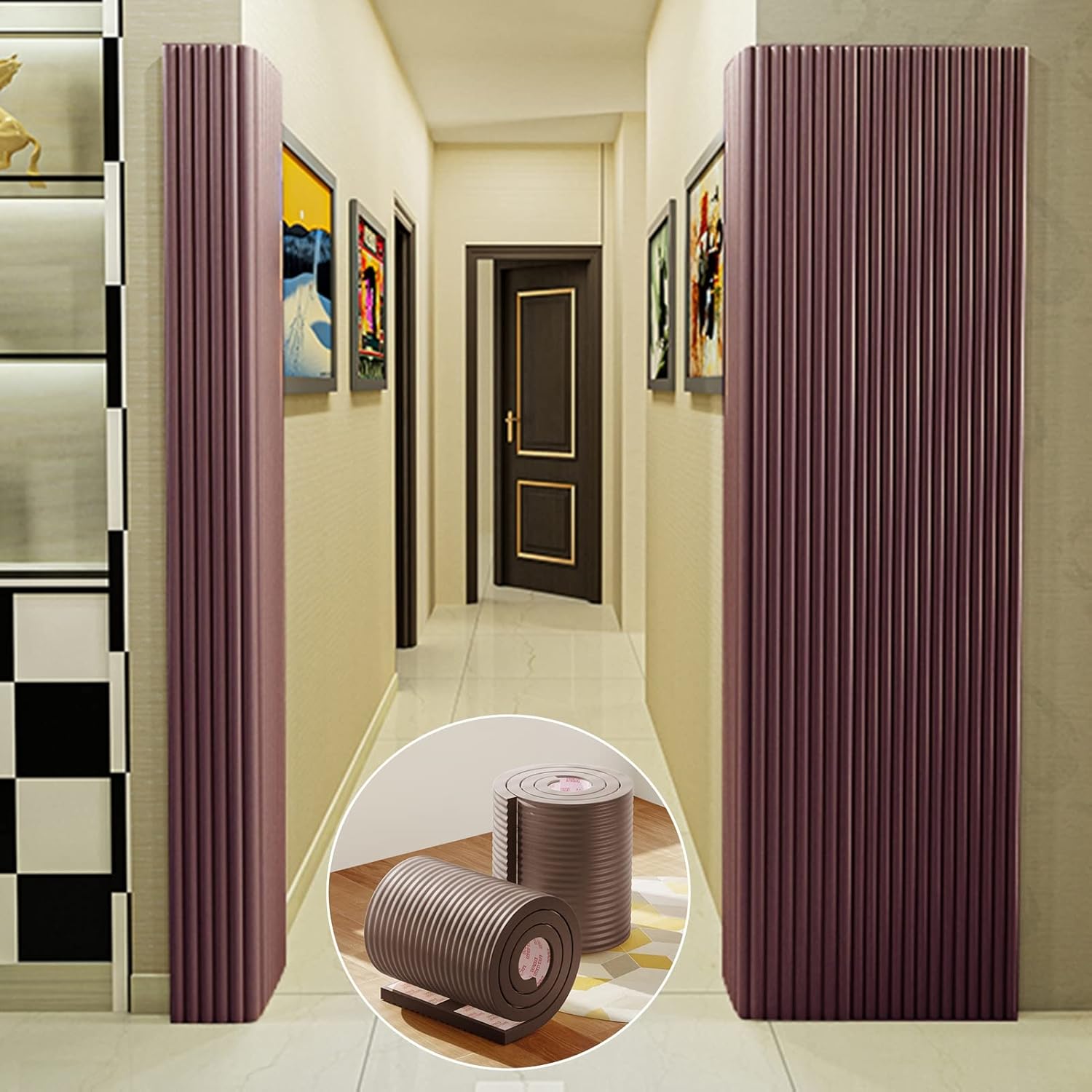 Car Parking Protector Rubber Corner Protector Wall Corner Guard for Parking Garages,Anti-Scratch Workshops Sponges Edge Guards,Table Furniture Garage Edges Wall Corner Guards,1cm Thick